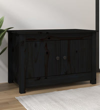 Schuhschrank Schwarz 70x38x45,5 cm Massivholz Kiefer