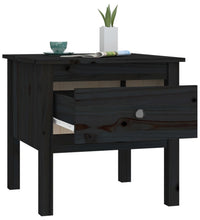Beistelltische 2 Stk. Schwarz 50x50x49 cm Massivholz Kiefer