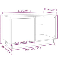 TV-Schrank Weiß 74x35x44 cm Massivholz Kiefer