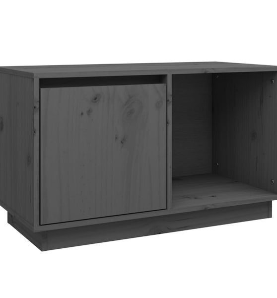 TV-Schrank Grau 74x35x44 cm Massivholz Kiefer