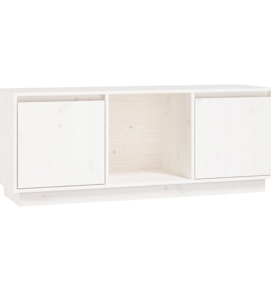 TV-Schrank Weiß 110,5x35x44 cm Massivholz Kiefer