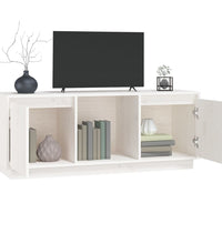 TV-Schrank Weiß 110,5x35x44 cm Massivholz Kiefer