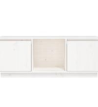 TV-Schrank Weiß 110,5x35x44 cm Massivholz Kiefer