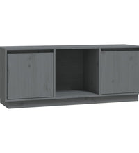 TV-Schrank Grau 110,5x35x44 cm Massivholz Kiefer