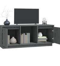 TV-Schrank Grau 110,5x35x44 cm Massivholz Kiefer