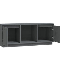 TV-Schrank Grau 110,5x35x44 cm Massivholz Kiefer