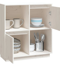 Sideboard Weiß 74x35x80 cm Massivholz Kiefer