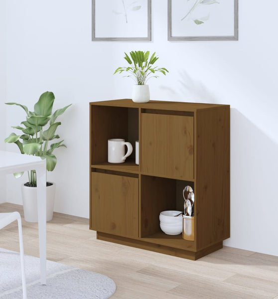Sideboard Honigbraun 74x35x80 cm Massivholz Kiefer