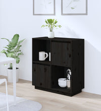 Sideboard Schwarz 74x35x80 cm Massivholz Kiefer