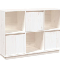 Sideboard Weiß 110,5x35x80 cm Massivholz Kiefer