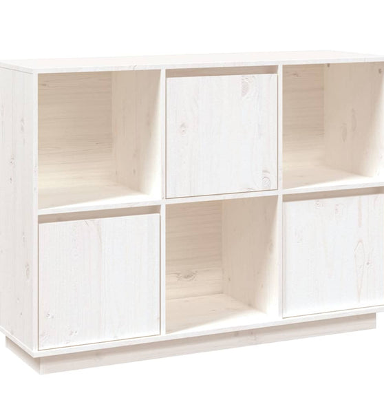 Sideboard Weiß 110,5x35x80 cm Massivholz Kiefer