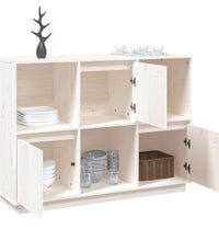 Sideboard Weiß 110,5x35x80 cm Massivholz Kiefer