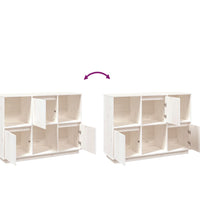 Sideboard Weiß 110,5x35x80 cm Massivholz Kiefer
