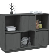 Sideboard Grau 110,5x35x80 cm Massivholz Kiefer