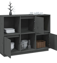 Sideboard Grau 110,5x35x80 cm Massivholz Kiefer