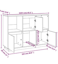 Sideboard Grau 110,5x35x80 cm Massivholz Kiefer