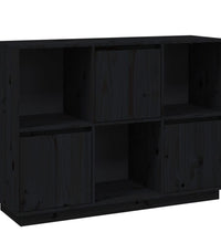 Sideboard Schwarz 110,5x35x80 cm Massivholz Kiefer