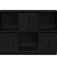 Sideboard Schwarz 110,5x35x80 cm Massivholz Kiefer