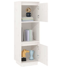 Highboard Weiß 38x35x117 cm Massivholz Kiefer