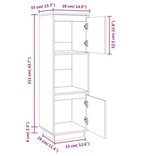 Highboard Weiß 38x35x117 cm Massivholz Kiefer