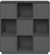 Highboard Grau 110,5x35x117 cm Massivholz Kiefer