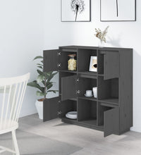 Highboard Grau 110,5x35x117 cm Massivholz Kiefer