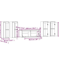 TV-Schränke 5 Stk. Honigbraun Massivholz Kiefer