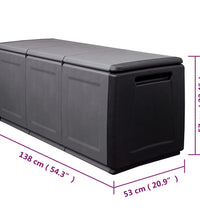 Garten Aufbewahrungsbox 138x53x57 cm 330 L Dunkelgrau Schwarz