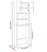 Waschmaschinenschrank Räuchereiche 64x25,5x190 cm