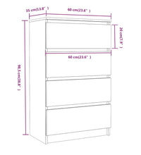 Sideboard Grau Sonoma 60x35x98,5 cm Holzwerkstoff