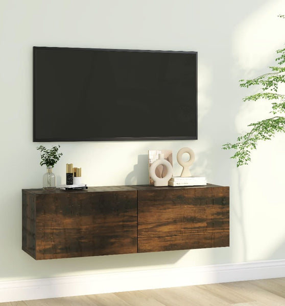 TV-Wandschrank Räuchereiche 100x30x30 cm Holzwerkstoff