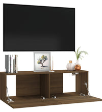 TV-Wandschrank Braun Eiche 100x30x30 cm Holzwerkstoff