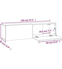 TV-Wandschrank Grau Sonoma 120x30x30 cm Holzwerkstoff