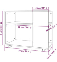 Beistelltisch Grau Sonoma 70x35x55 cm Holzwerkstoff