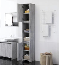 Badezimmerschrank Grau Sonoma 30x30x183,5 cm Holzwerkstoff