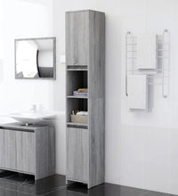 Badezimmerschrank Grau Sonoma 30x30x183,5 cm Holzwerkstoff