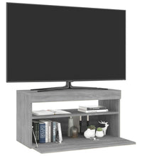 TV-Schrank mit LED-Leuchten Grau Sonoma 75x35x40 cm