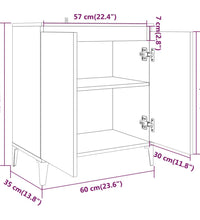 Sideboard Grau Sonoma 60x35x70 cm Holzwerkstoff