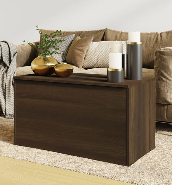 Aufbewahrungstruhe Braun Eichen-Optik 84x42x46 cm Holzwerkstoff