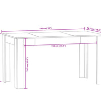 Esstisch Braun Eichen-Optik 140x74,5x76 cm Holzwerkstoff