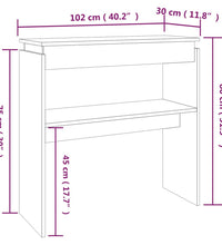 Konsolentisch Grau Sonoma 102x30x80 cm Holzwerkstoff