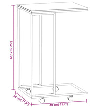 Beistelltisch mit Rollen Schwarz 40x30x63,5 cm Holzwerkstoff