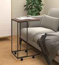 Beistelltisch mit Rollen Schwarz 40x30x63,5 cm Holzwerkstoff