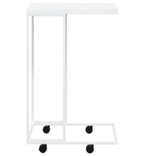 Beistelltisch mit Rollen Weiß 40x30x63,5 cm Holzwerkstoff