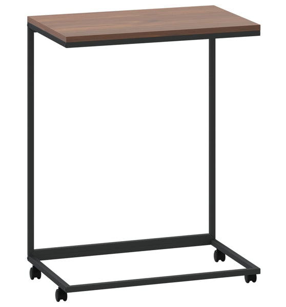 Beistelltisch mit Rollen Schwarz 55x35x70 cm Holzwerkstoff