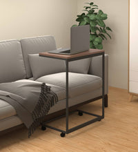 Beistelltisch mit Rollen Schwarz 55x35x70 cm Holzwerkstoff