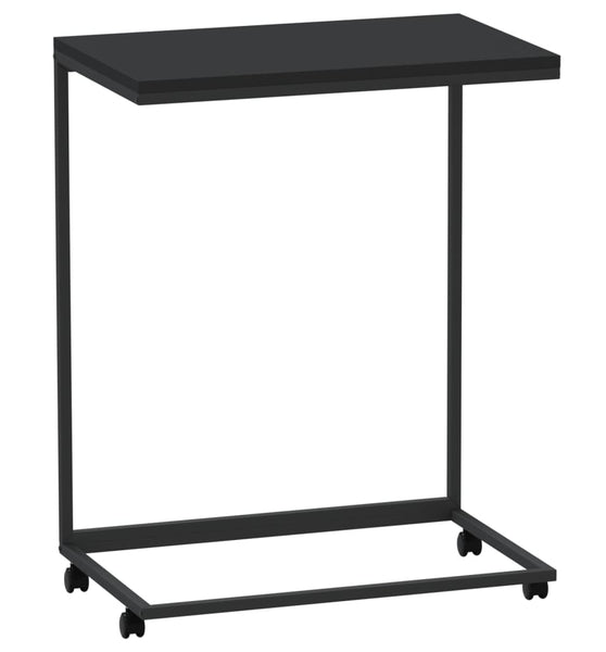Beistelltisch mit Rollen Schwarz 55x35x70 cm Holzwerkstoff