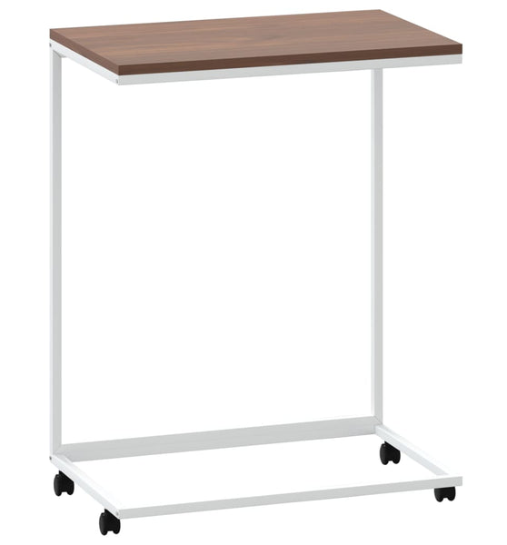 Beistelltisch mit Rollen Weiß 55x35x70 cm Holzwerkstoff