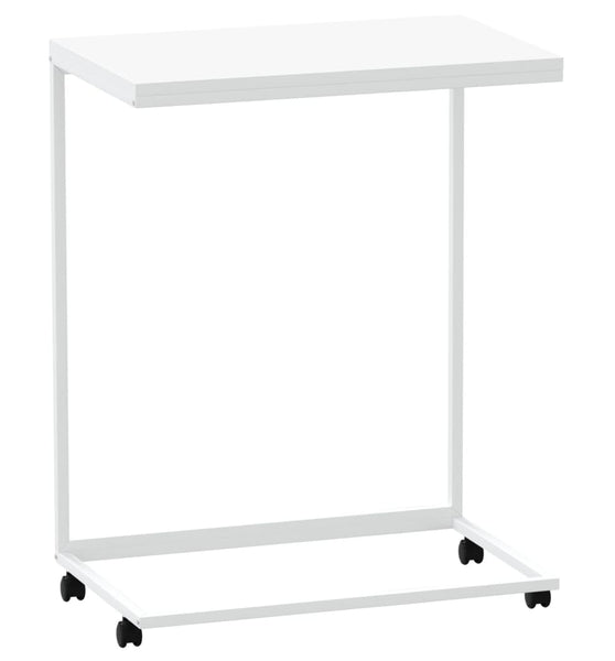 Beistelltisch mit Rollen Weiß 55x35x70 cm Holzwerkstoff