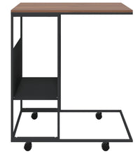 Beistelltisch mit Rollen Schwarz 55x36x63,5 cm Holzwerkstoff